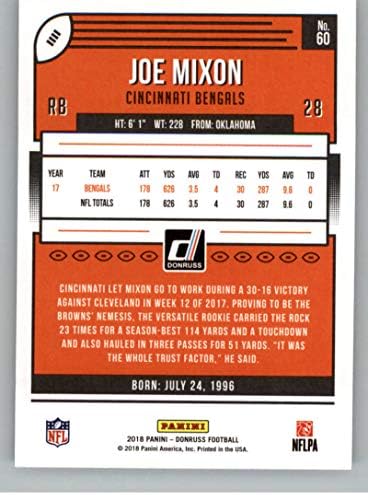 2018 Donruss Foci 60 Joe Mixont Cincinnati Bengals Hivatalos NFL Trading Card