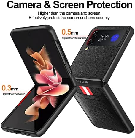 SHIEID Samsung Z Flip 4 Esetben Pénztárca, Galaxy Z Flip 4 Esetben a Bőr Pénztárca Kártya Tartóját Licsi Minta Telefon