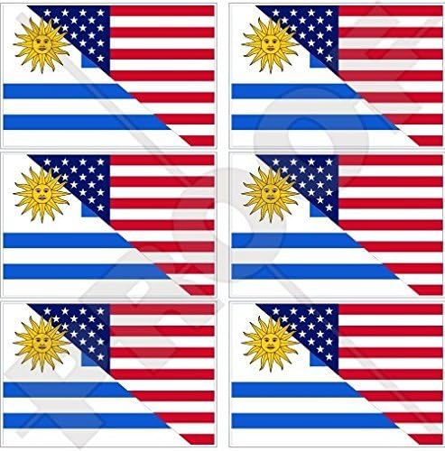 USA-Amerikai Egyesült Államok & URUGUAY Amerikai-Uruguayi Zászló 40 mm-es (1,6) Mobil mobiltelefon Vinil Mini Matrica,