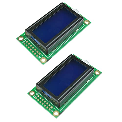 HiLetgo 2db SPLC780D 0802 LCD Kijelző Modul 8 × 2 Karakter LCD LCM Kijelző, 5V-os LCD Modul Kék Háttérvilágítás