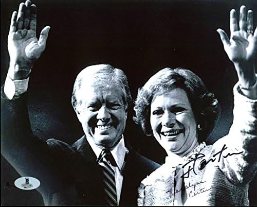 Elnök, Jimmy Carter & Rosalynn Cartert Hiteles, Aláírt 8X10 Fotó BAS B04377