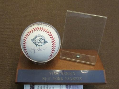 Yogi Berra Hof Aláírt Auto Yankees 100-ik Évfordulója Oml Baseball Szövetség & Base - Dedikált Baseball