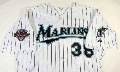 2007 Florida Marlins Felix Rodriguez 38 Játék Kiadott Fehér Jersey-ben 10 EGY WS-P 08 - Játék Használt MLB Mezek