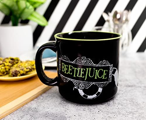 Beetlejuice Sose Bízz az Élő Kerámia Táborozó Bögre | BPA-Mentes Utazási Kávés Csésze Eszpresszó kávé, a Koffein, Kakaó,