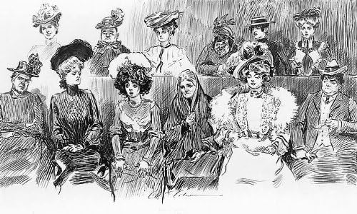 HistoricalFindings Fotó: Tanulmányok a Kifejezést,Amikor a Nők Esküdt,1902-ben?,Charles Dana Gibson,Női