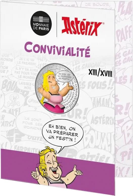 2022 DE Asterix PowerCoin Convivialité Conviviality Ezüst Érme 10€ Euro Franciaország 2022 BU Brilliant Uncirculated