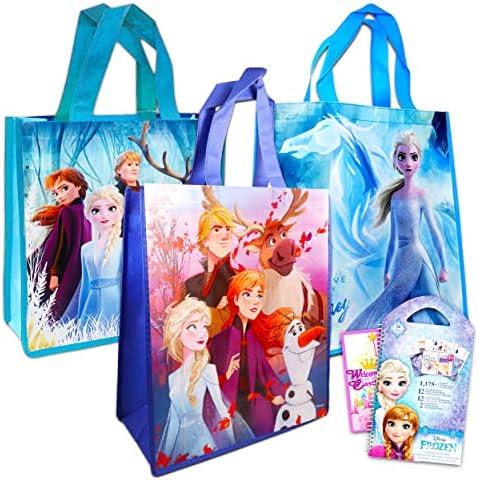 Disney Fagyasztott 2 Tote Bags ~ Csomag 3 Csomag Fagyasztott 2 Újrafelhasználható táska Ajándék, Élelmiszert, valamint