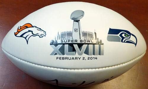 Jermaine Kearse Dedikált Fehér Super Bowl Logó Labdarúgó-Seattle Seahawks MCS Holo Raktáron 106260 - Dedikált Focilabda