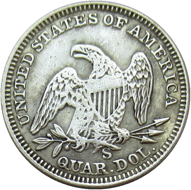 Egyesült ÁLLAMOK 25 Cent Zászló 1864 Ezüst Bevonatú Replika Emlékérme