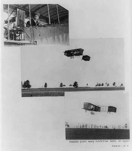 HistoricalFindings Fotó: Harry Houdini,A Pilóta,Voisin Működéséről Kétfedelű Pilótafülke,1910,Repülő,Repülő Alacsony,Légiközlekedés