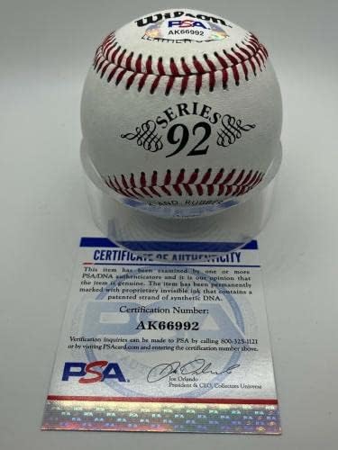 Pat Listach 92 AL ROY Brewers Aláírt Autogramot Wilson Baseball PSA DNS *92 - Dedikált Baseball