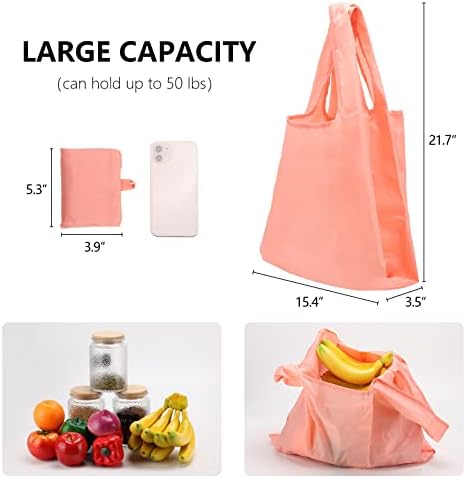 LoveBB 4 Csomag Táskák Újrafelhasználható Poliészter Bevásárló Táskák, nagy teherbírású, Nagy Összehajtható Bevásárló