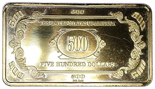 1928 McKinley 500 Dollár, Bár, 24 KARÁTOS Aranyozott Token Miatt Uncirculated