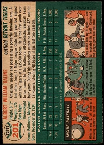 1954 Topps 201 Al Kaline Detroit Tigers (Baseball Kártya) VG Tigrisek