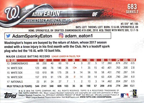 2018 Topps Sorozat 2683 Adam Eaton Washington nationals Baseball Kártya - GOTBASEBALLCARDS