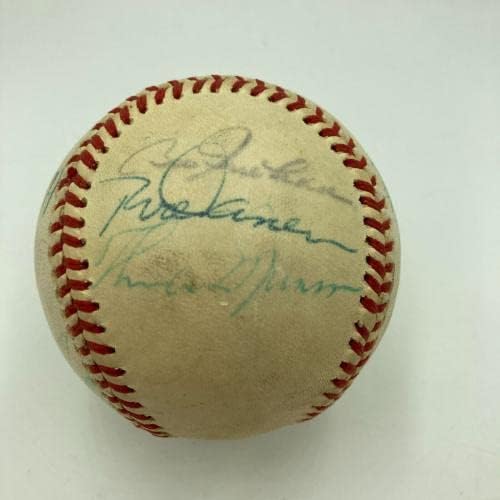 1975 All Star Game csapat Aláírt Baseball Thurman Munson Hank Aaron SZÖVETSÉG COA - Dedikált Baseball