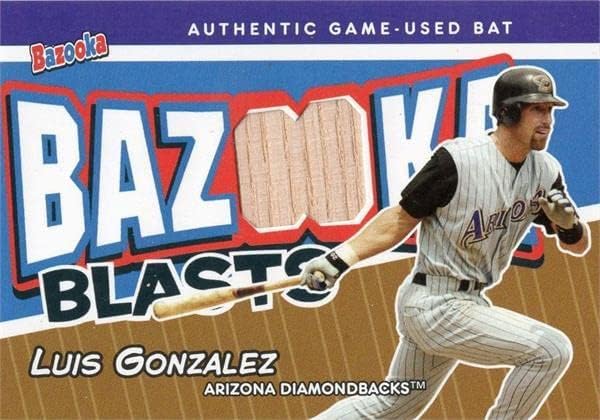 Luis Gonzalez játékos használt bat-javítás baseball kártya (Arizona Diamondbacks) 2004 Topps Bazooka BBLG - Asztalon