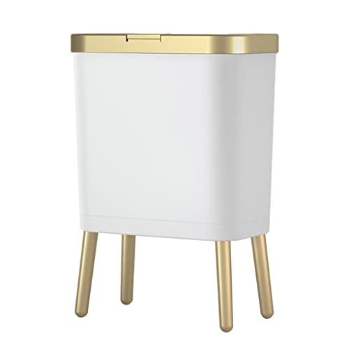 SAWQF 15L Luxus Arany Kuka, a Konyha Fürdőszoba, Kreatív Négylábú Műanyag Keskeny Szemetes, Fedő