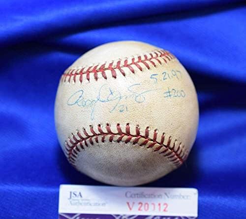 Roger Clemens Játék Használt SZÖVETSÉG Coa Autogramot Amerikai Liga OAL Aláírt BasebaLL - MLB Baseball Játék, Használt