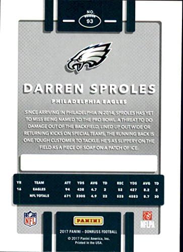 2017 Donruss 93 Darren Sproles Philadelphia Eagles Foci Kártya