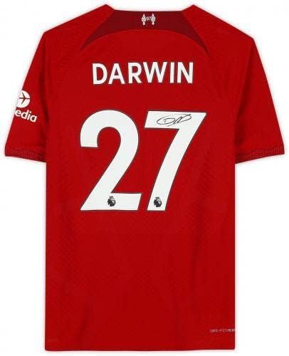 Keretes Darwin Nunez Liverpool FC Dedikált 2022-23 Piros Nike Hiteles Jersey - Dedikált Foci Mezek