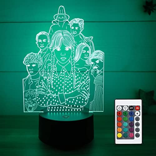 FUERLI szerda Merch 16 színű Éjszakai Fény 3D-s Illúzió, asztali Lámpa Touch & Távirányító Szülinapi Dekoráció Valentin