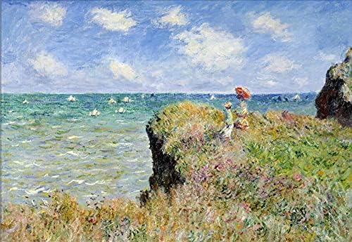 Üres Hegy Art - Cliff Járni Pourville Claude Monet Kézzel Festett.Olaj, Vászon - Vászon Art Dekoráció-24 x36