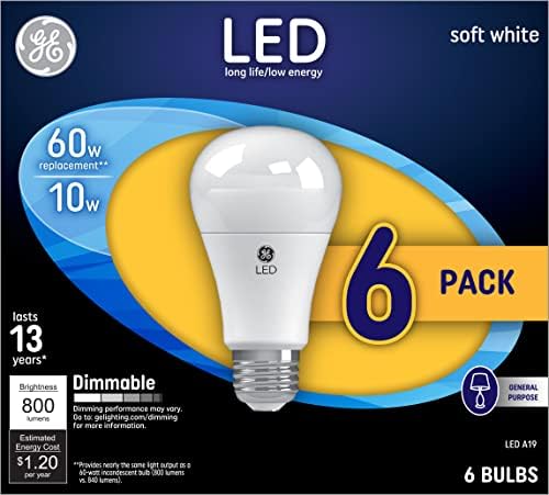 GE Világítás, LED Izzók, 40 Watt Eqv, Puha, Fehér, 19 Normál Izzók (6 db)