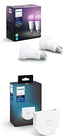 Philips Hue Fehér, illetve Színes Hangulatot 2-Pack 19 LED Smart Izzó, Bluetooth & Zigbee Kompatibilis 1 Csomag Fali