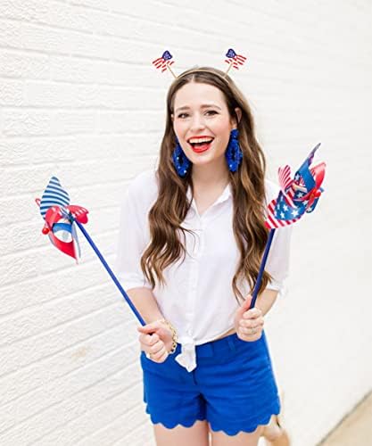 Amerikai Zászló Fejpánt július 4-én Hazafias Hairband a Nők Zománc Csillag, Szív Haj Karika Függetlenség Napja Haj Tartozék