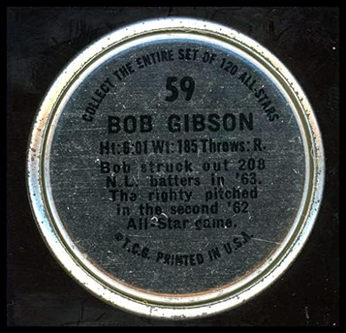 1964 Topps 59 Bob Gibson St. Louis Cardinals (Baseball Kártya) VG/EX Bíborosok