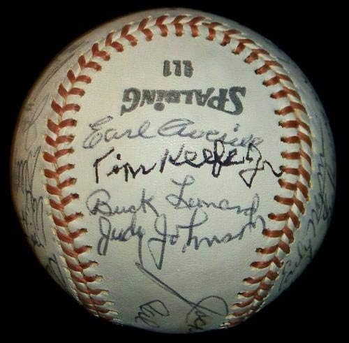 Lloyd Waner Freddie Lindstrom Stan Coveleski Cal Hubbard Aláírt Baseball SZÖVETSÉG LOA - Dedikált Baseball