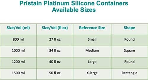 Pristain Platinum Szilikon Élelmiszer-minőségű Műanyag-ingyenes Zárt Konténer - Mikrohullámú sütő-biztonságos,