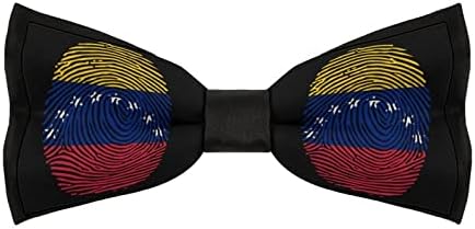 FORSJHSA Venezuelai Zászló ujjlenyomat Férfi Előre megkötött Nyakkendőt Állítható Nyomtatott Újdonság Nyakkendő