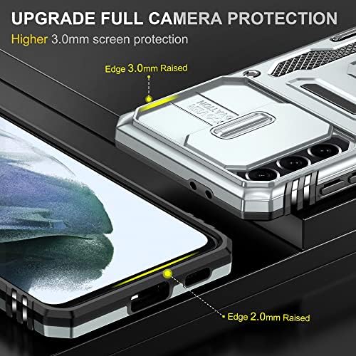 THMEIRA Páncél védőtok Samsung Galaxy S21 FE 6.4, Katonai Samsung Galaxy S21 FE Esetében Screen Protector [2 Db] Dia