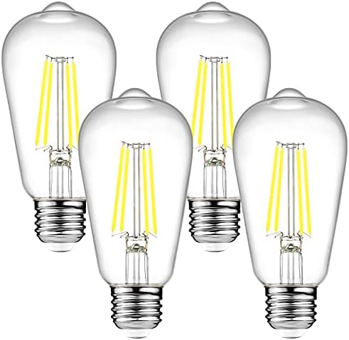 Ascher Szabályozható Vintage Edison LED Izzók, 6W, Egyenértékű 60W, fényes Nappal 5000K, 700Lumens, 80+ CRI, ST58 Antik