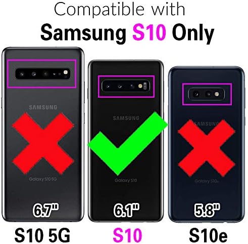 Asuwish Kompatibilis a Samsung Galaxy S10 Tárca az Esetben Edzett Üveg kijelző Védő fólia Flip Csuklópántot Kártya-tartó