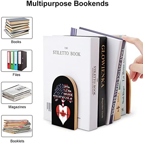 Kanada MINKET Root Szívverés Fa Könyvtámasz Nehéz Könyvet Tartók Polcokat Díszítő Könyv Véget ér