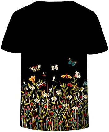 A nők Tshirt Ősszel, Nyáron Rövid Ujjú 2023 Pamut Vneck Grafikus Nyomtatott Virág Társalgó Felső Póló Lányoknak 44 44