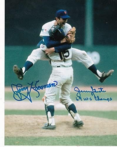 JERRY KOOSMAN/JERRY GROTE NEW YORK METS 1969 WS PÁRIZS AKCIÓ ALÁÍRT 8x10 - Dedikált MLB Fotók