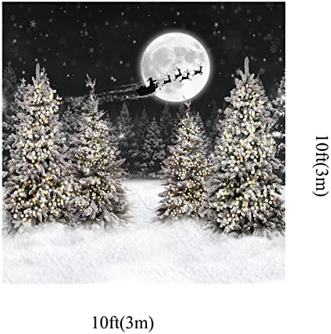 Kate 10x6.5ft Téli Hó Csodaország Fotó Hátterekkel, a Fotózás Karácsony este a Mikulás Rénszarvas Szán Fényképészeti
