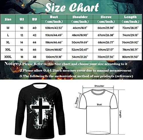 2022 Halloween Férfi Katona T-Shirt Férfi Halloween Nyomtatás Póló Hosszú Ujjú Tshirt Kerek Spandex Bozót Felső