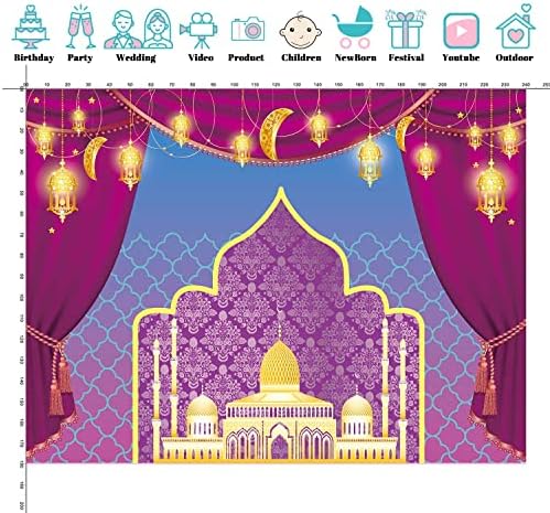 SeekPro 8x6ft Vinil-Lila Hercegnő Szülinapi Hátteret Aladdin Lámpa Marokkói Arab Éjszaka Háttérben Egyéni Boldog Szülinapot