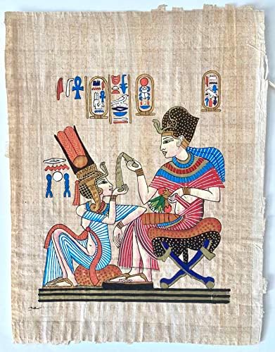 Papirusz Festmény az Egyiptomi Művészet KaravánA Fiú, a Király meg A Királynő