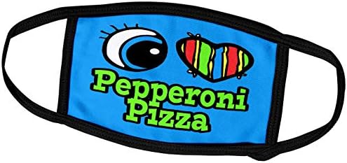 3dRose Fényes Szem, Szív, Szeretem Pepperoni Pizza - Arcát Takaró (fc_106374_2)