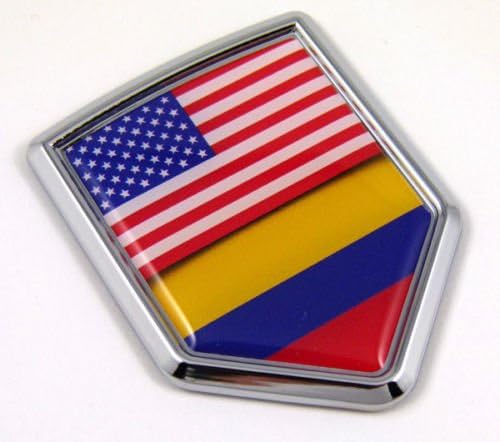 USA-Kolumbia Zászló Autó Chrome Amerikai Kolumbiai Jelkép 3D Matrica