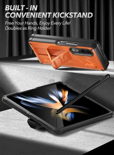 ELEPIK Páncél Sorozat tok Samsung Galaxy Z Fold 4 (2022), Teljes Test Kettős Réteg Masszív Esetben, Beépített S Pen