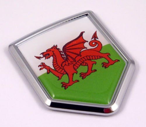 Wales Zászló Walesi Jelkép Chrome Autó Matrica