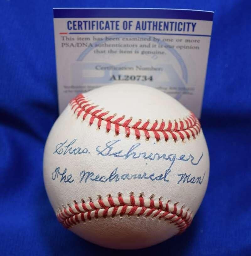 Charlie Gehringer Mechanikus Férfi PSA DNS-Coa Autogramot AL Aláírt Baseball - Dedikált Baseball