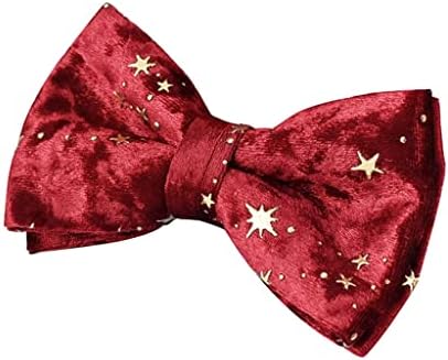 XIULAIQ Személyre szabott Nyakörv Karácsonyi Piros Bársony csokornyakkendő Pet Nyakörvet Szett Arany Csillag Fesztivál
